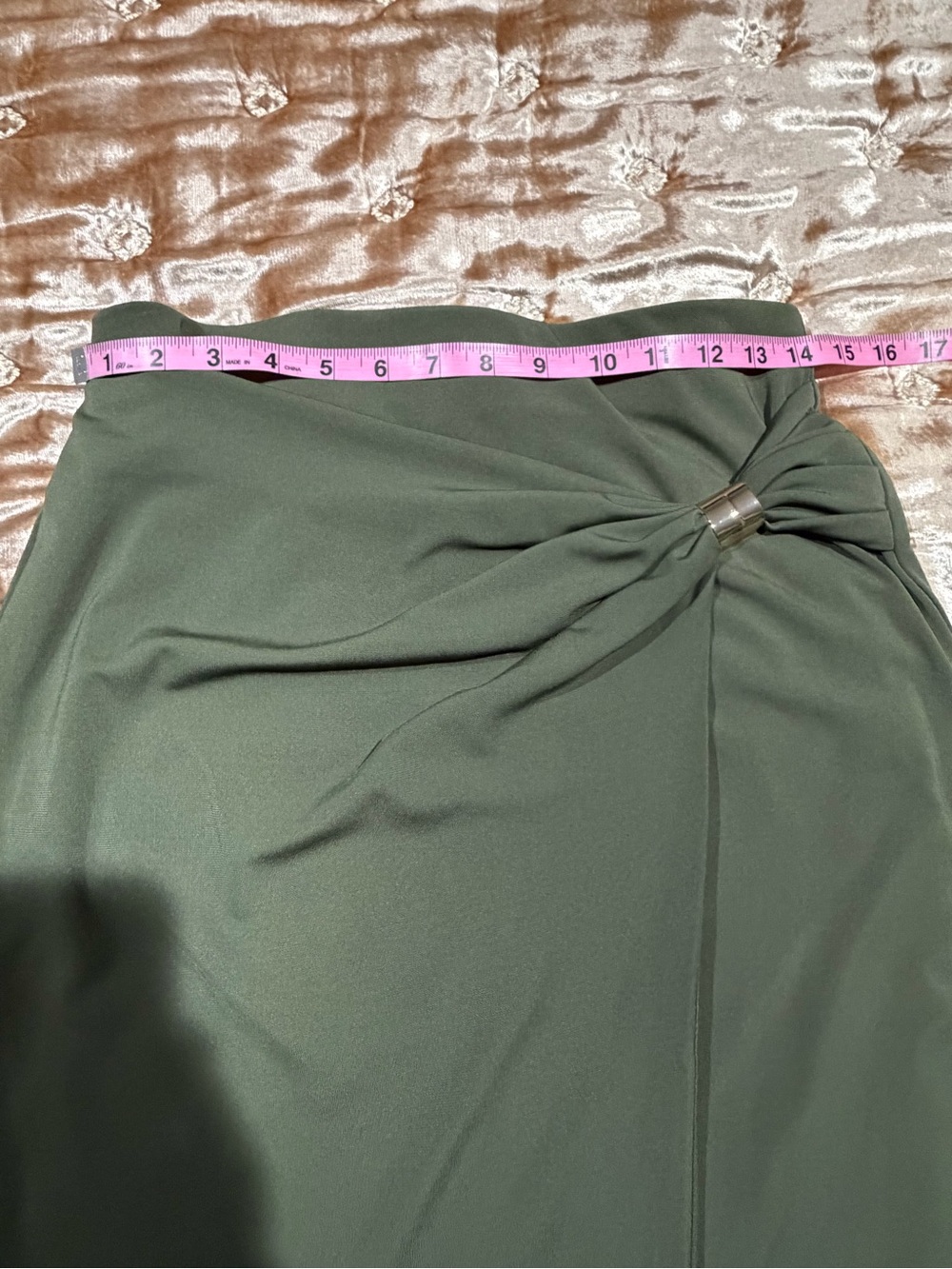 Ann Taylor Petite Hardware Embellished Wrap Midi Skirt - Picture 6 of 8